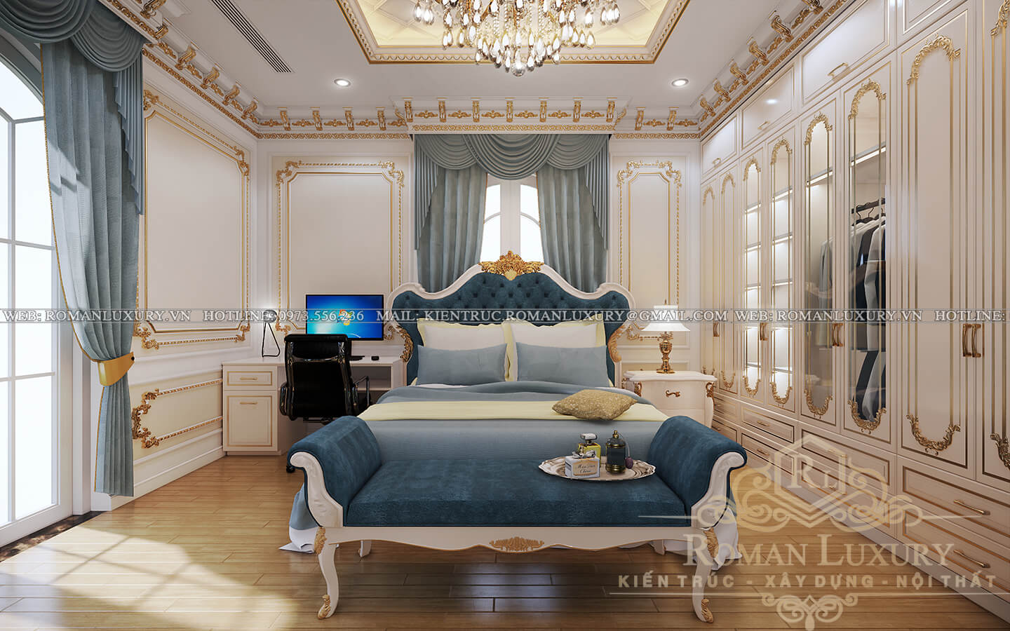 phòng ngủ mẫu biệt thự cổ điển đẹp