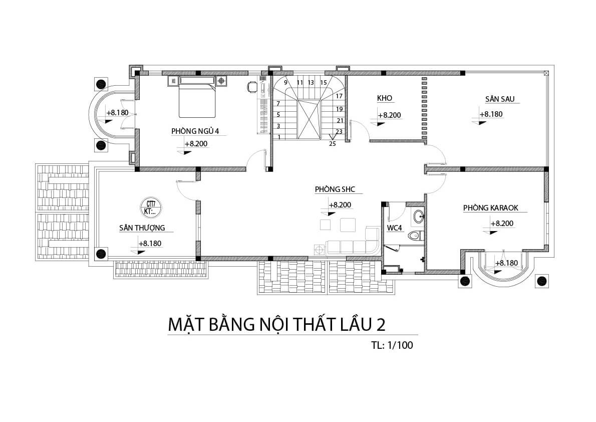 biệt thự 3 tầng 180m2 7