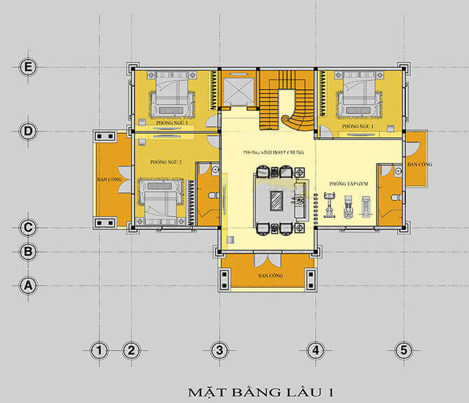 biệt thự 3 tầng 5 phòng ngủ đẹp 6