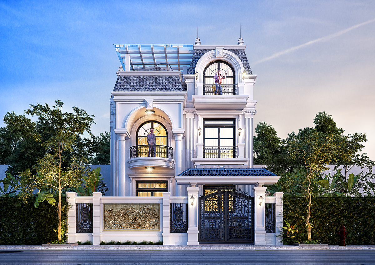 Thiết kế biệt thự đẹp Nghệ An, mẫu biệt thự mini 2 tầng diện tích 8,3x9,5m.