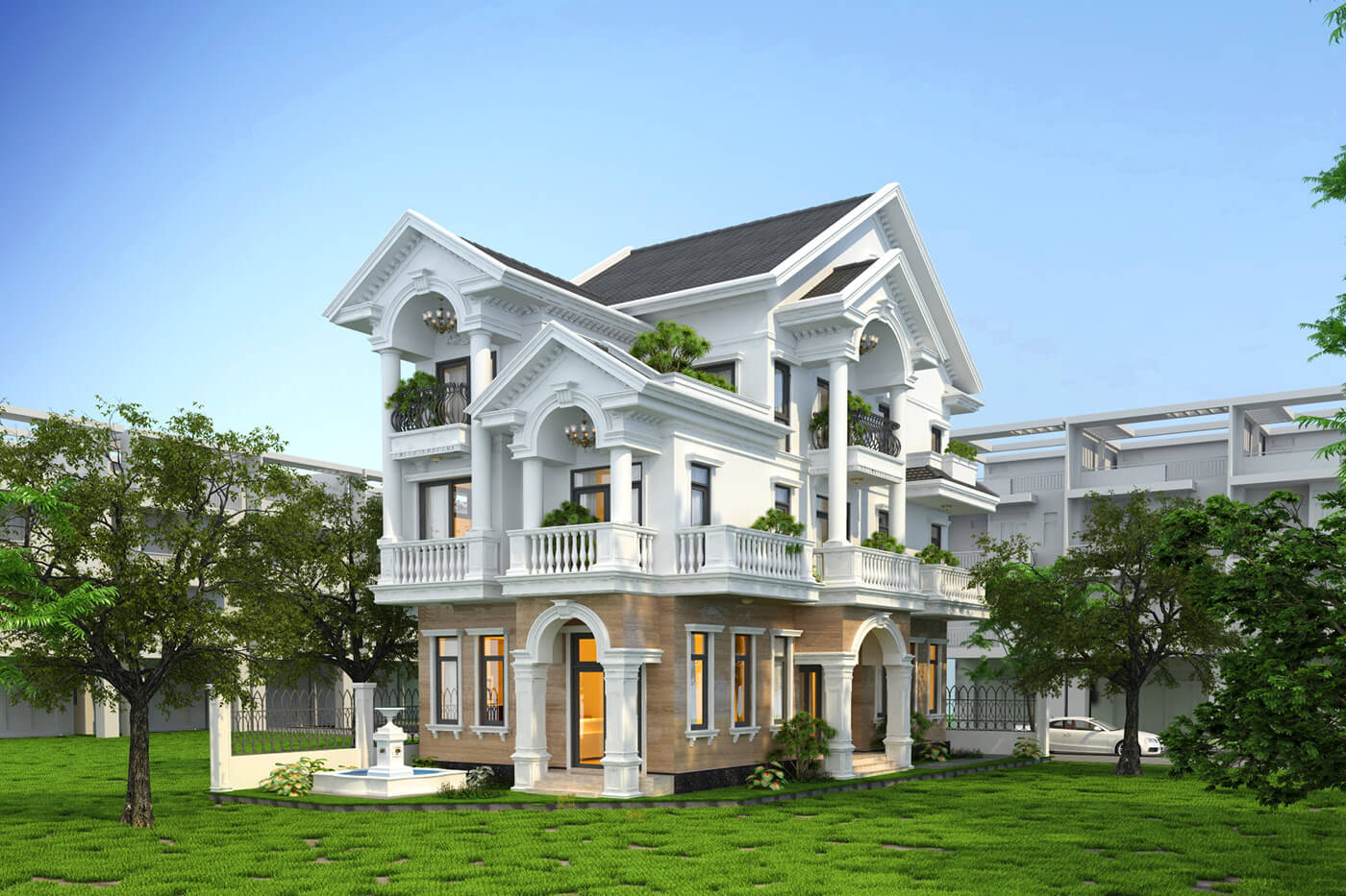Thiết kế mẫu biệt thự mái Thái 2 tầng đẹp 135m2 tại Đồng Nai