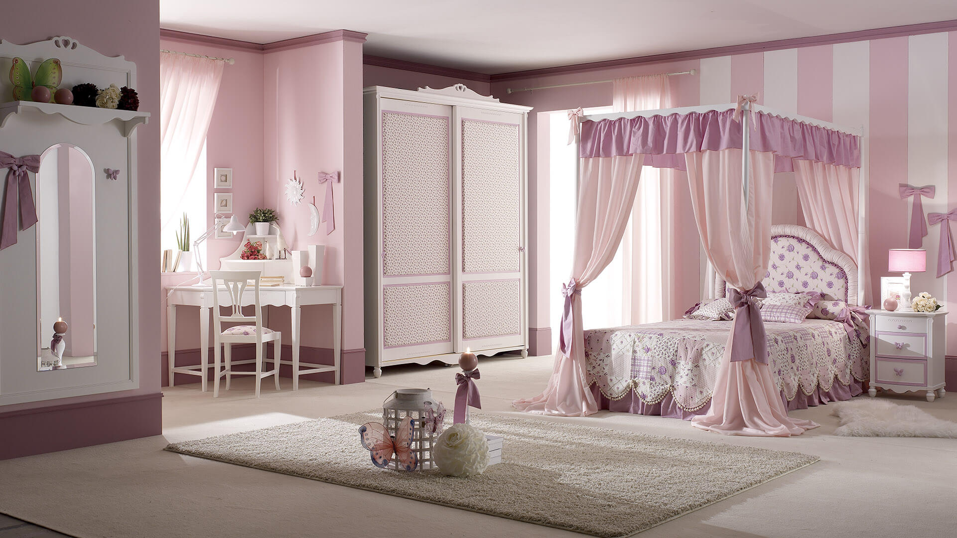 thiết kế nội thất phòng ngủ tân cổ điển cho bé gái 14