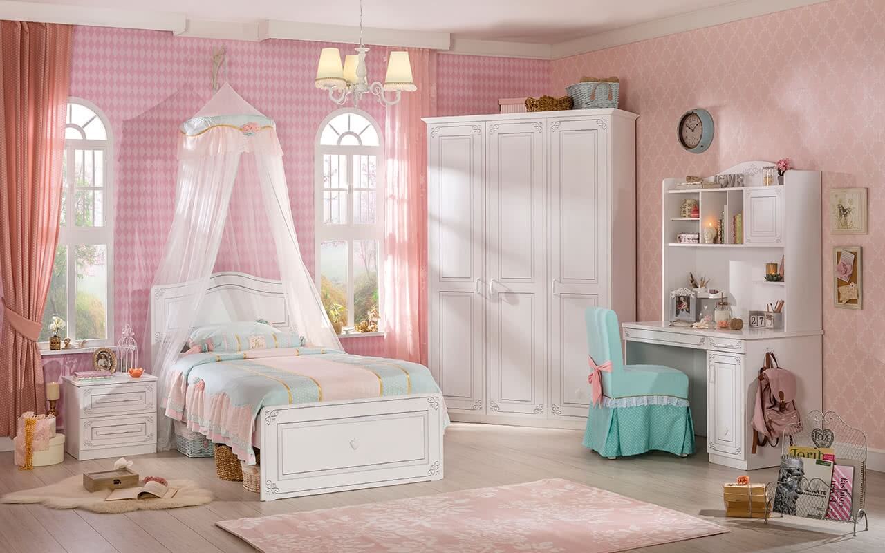 phòng ngủ trẻ em màu hồng đẹp 2