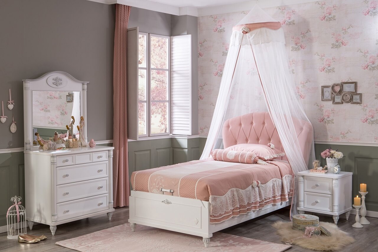 phòng ngủ trẻ em màu hồng đẹp 11