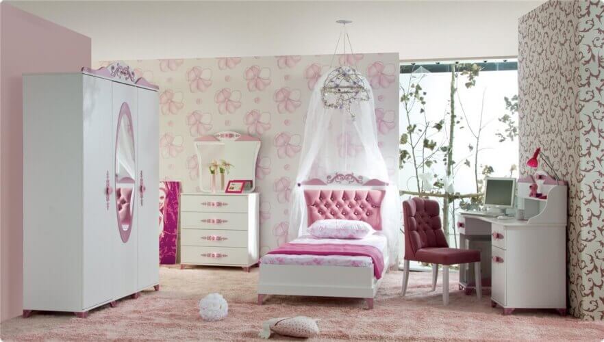 phòng ngủ trẻ em màu hồng đẹp 5