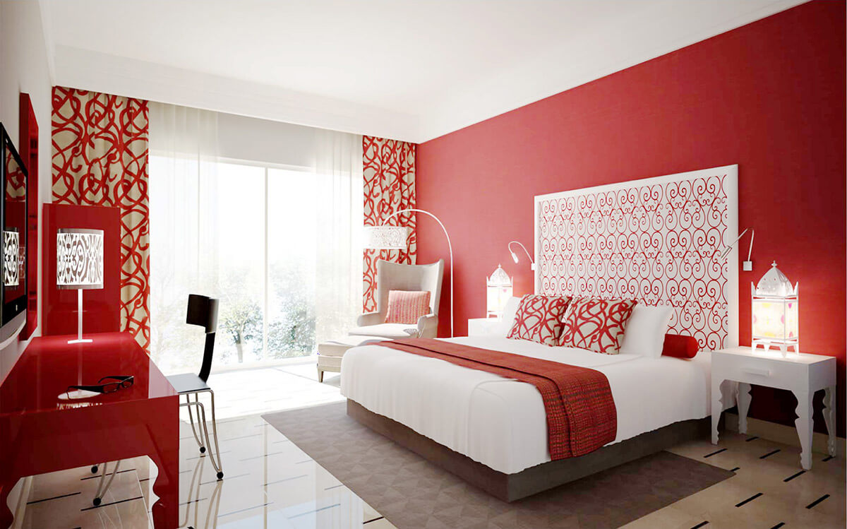 mẫu phòng ngủ màu đỏ đẹp 13