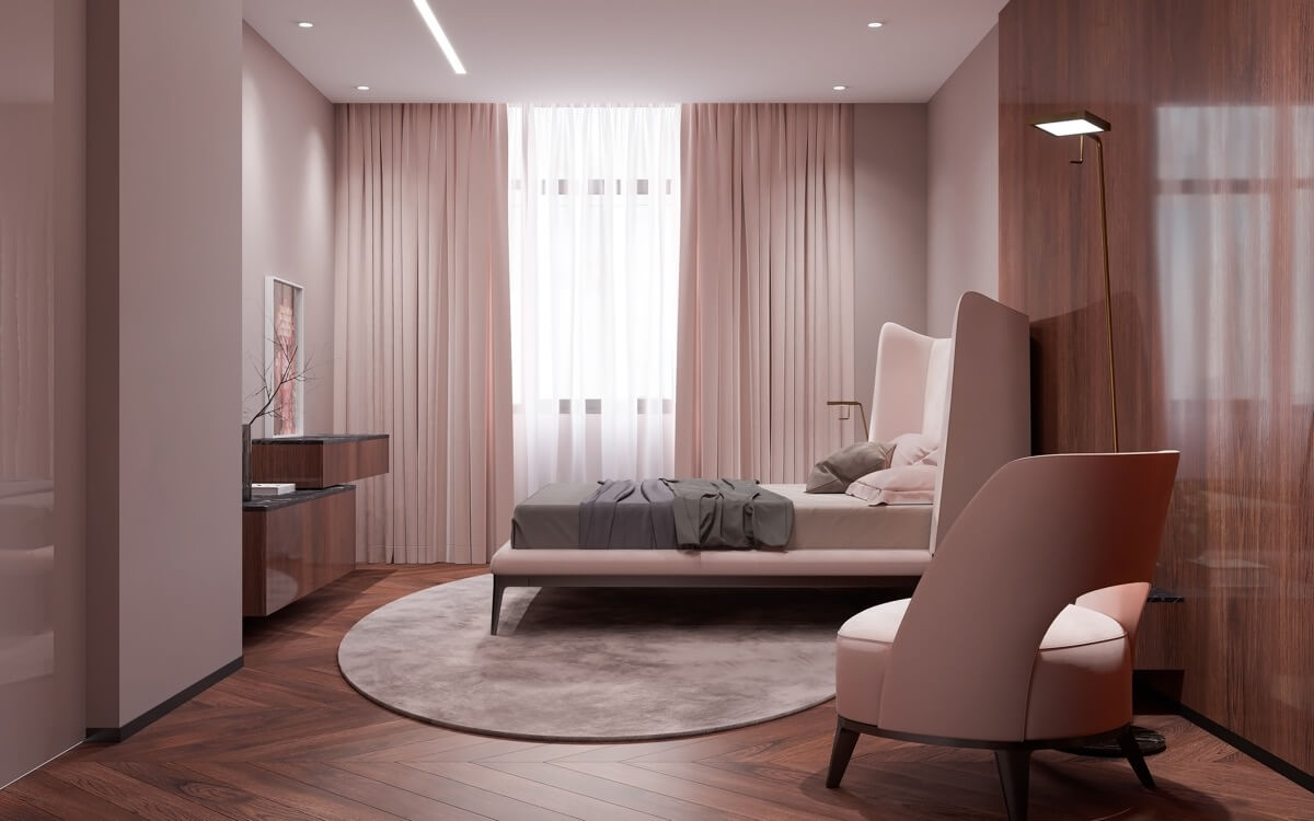 thiết kế nội thất phòng ngủ màu hồng 20