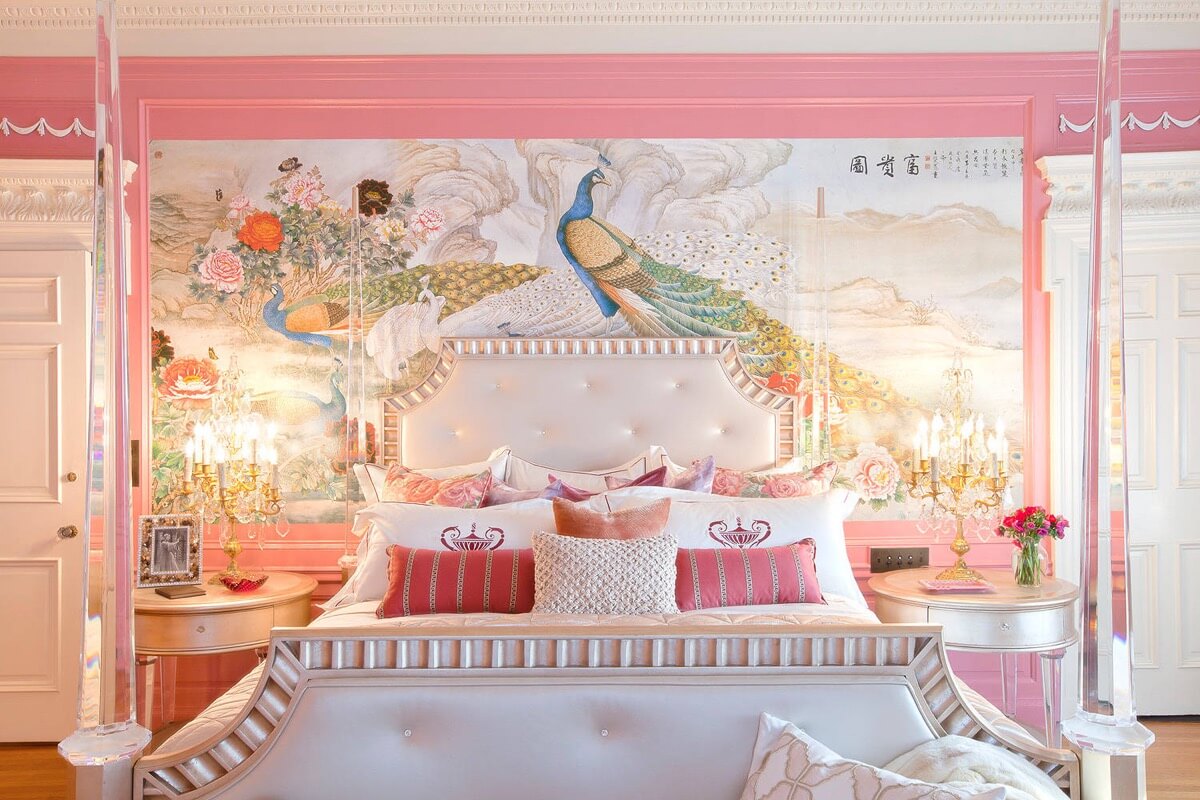 thiết kế nội thất phòng ngủ màu hồng 29