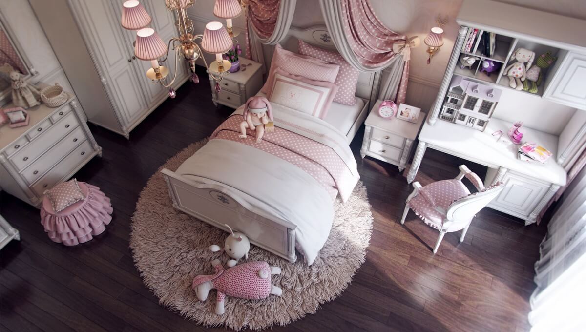 thiết kế nội thất phòng ngủ màu hồng 35