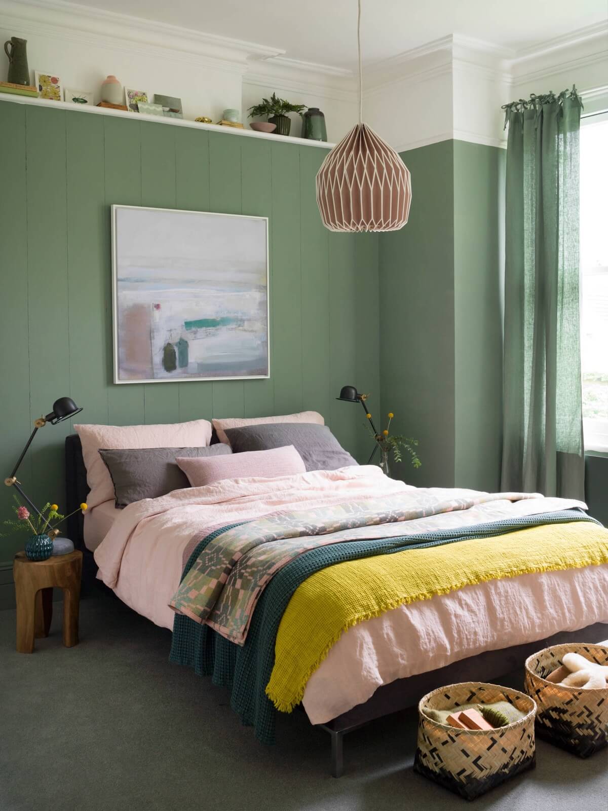 thiết kế phòng ngủ màu xanh đẹp 12