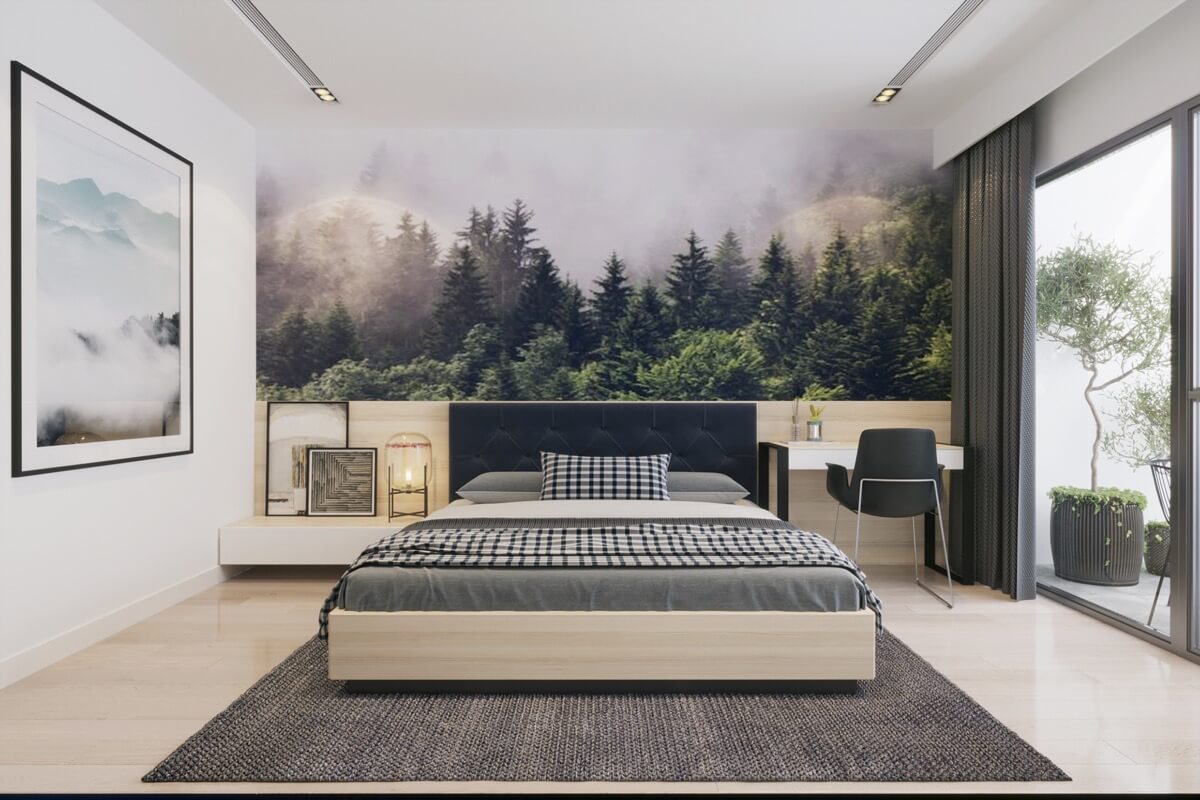 thiết kế phòng ngủ màu xanh đẹp 22