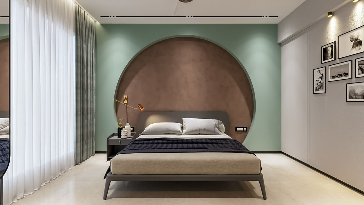 thiết kế phòng ngủ màu xanh đẹp 24