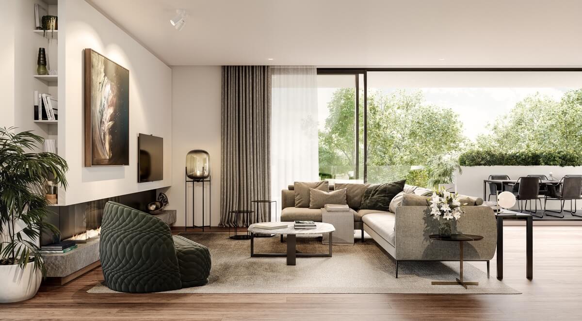 Thiết kế sofa phòng khách cổ điển - Imperia Garden