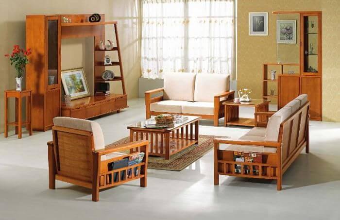 thiết kế nội thất phòng khách gỗ tự nhiên đẹp 20