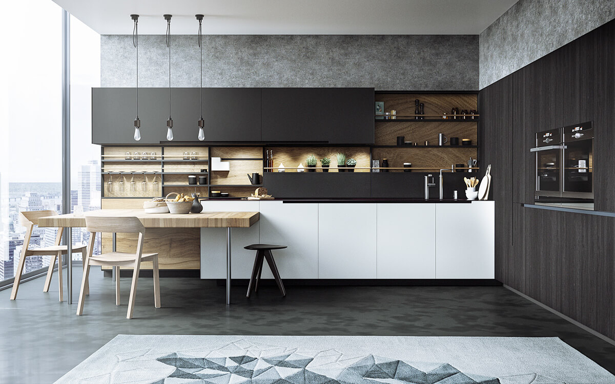 thiết kế nội thất nhà bếp hiện đại luxury 10