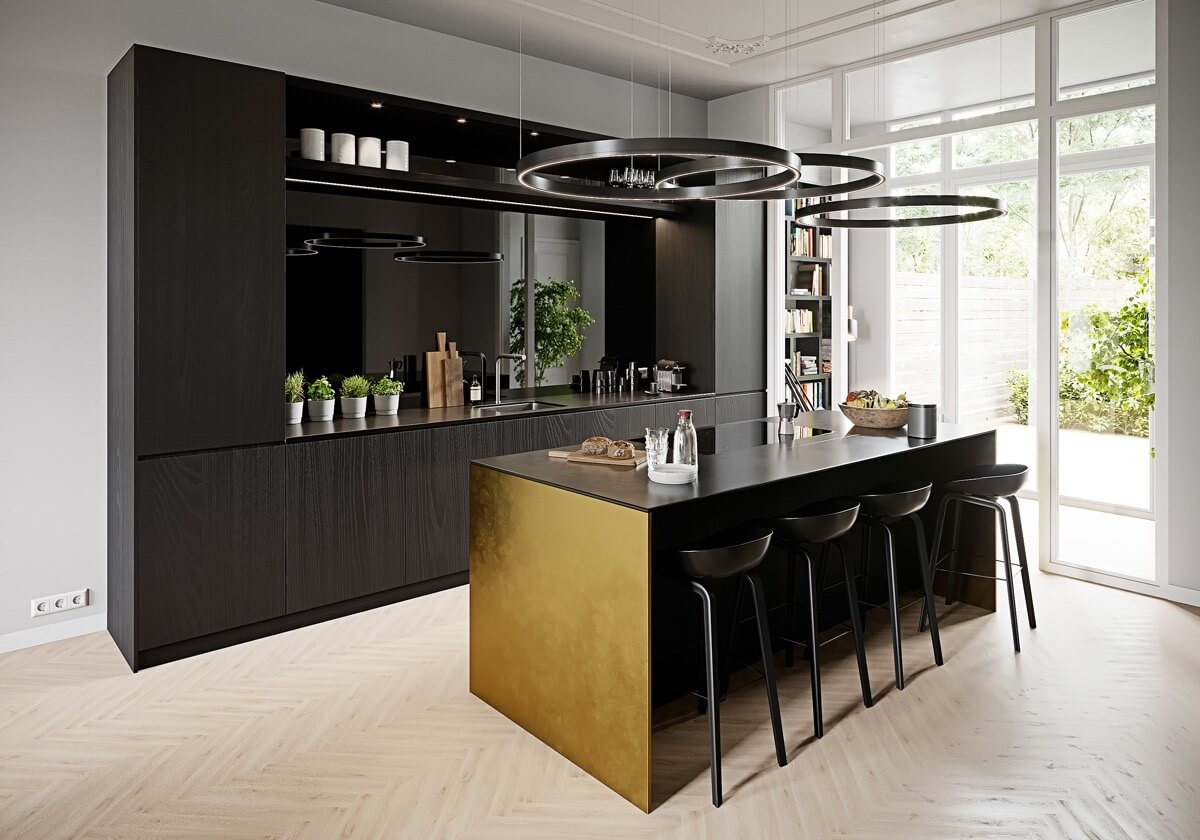 thiết kế nội thất nhà bếp hiện đại luxury 12