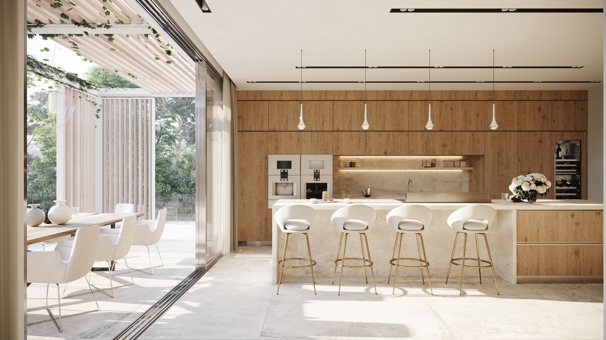 thiết kế nội thất nhà bếp hiện đại luxury 14