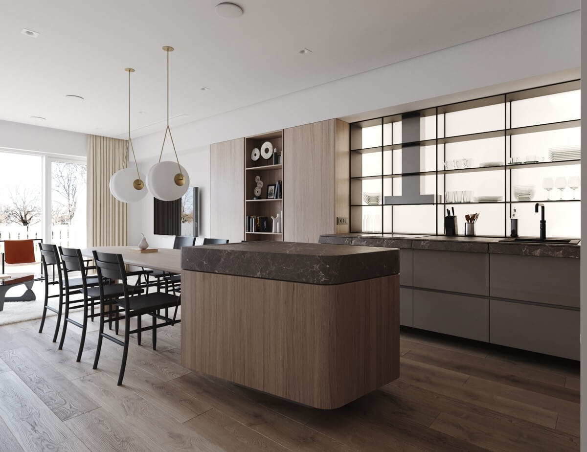 thiết kế nội thất nhà bếp hiện đại luxury 22