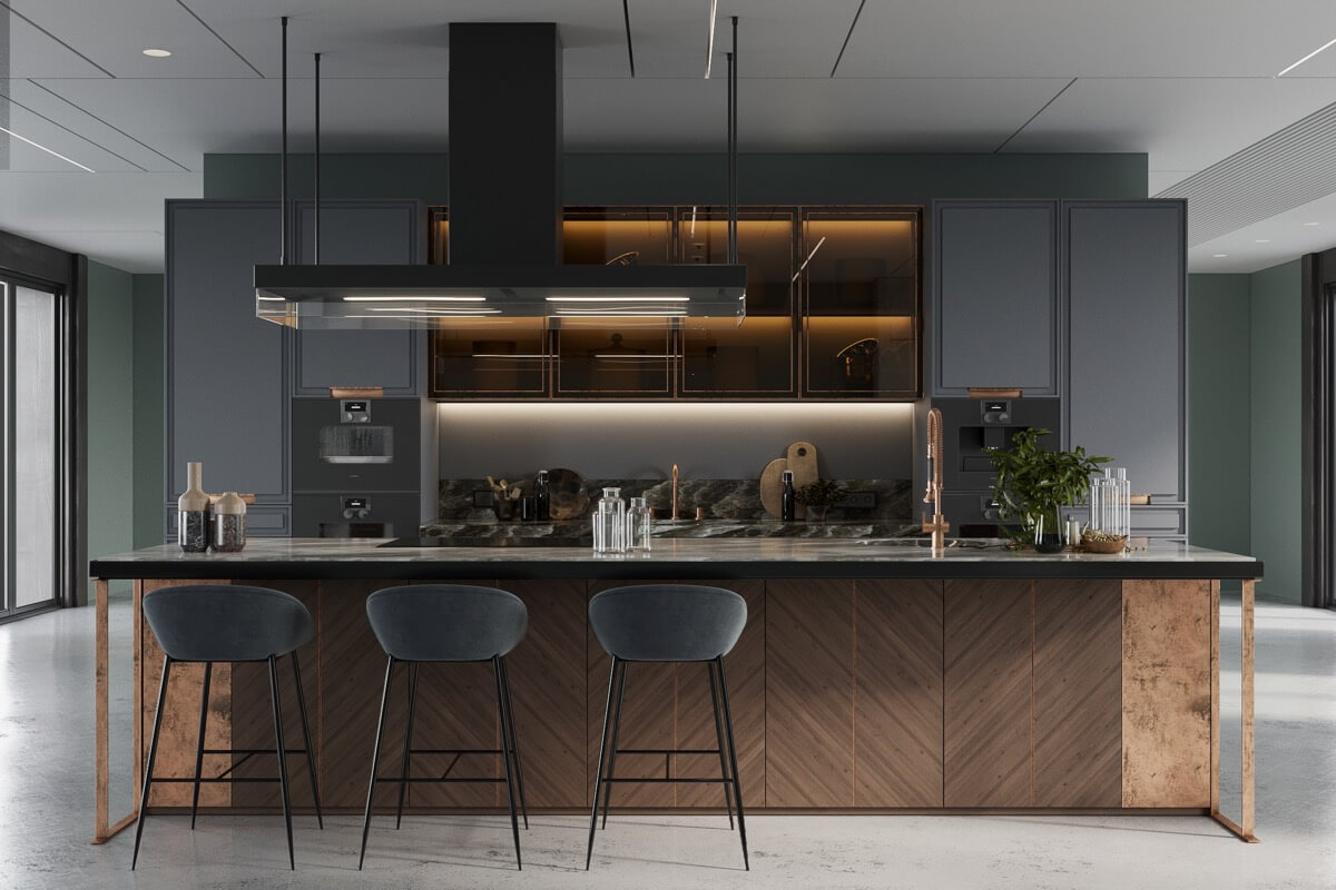 thiết kế nội thất nhà bếp hiện đại luxury 5