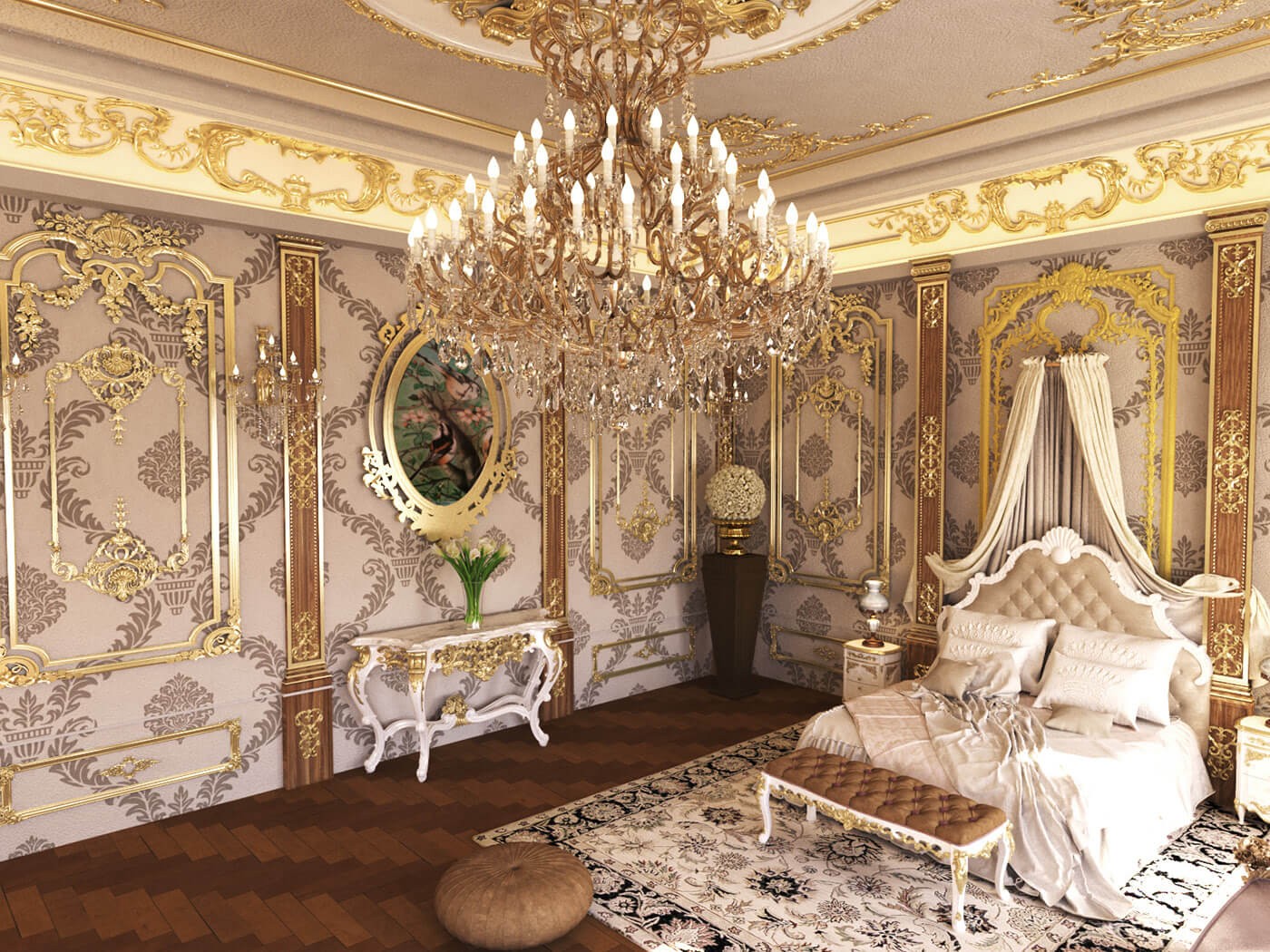 thiết kế nội thất phòng ngủ hoàng gia sang trọng 40