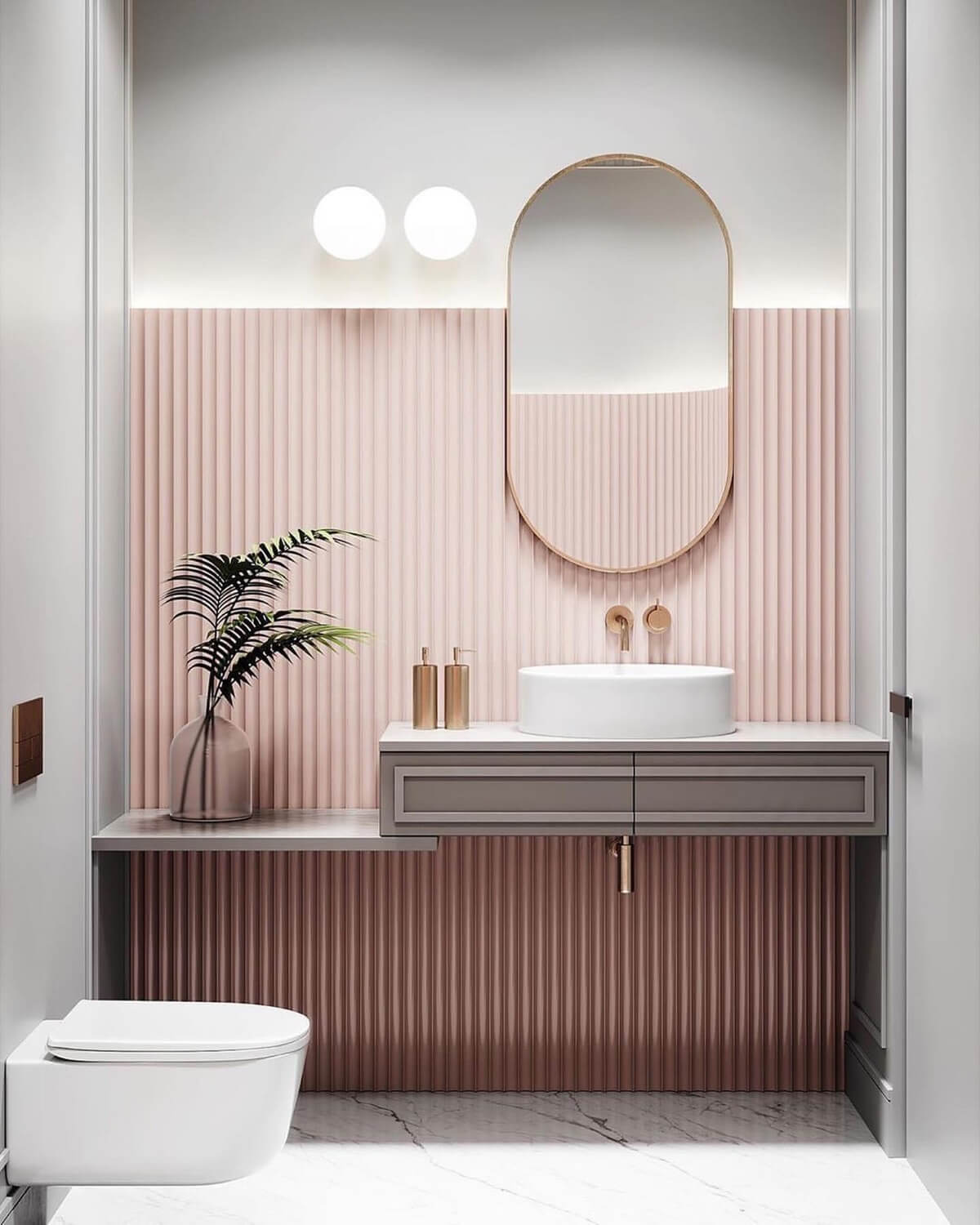 phòng tắm màu hồng đẹp 14