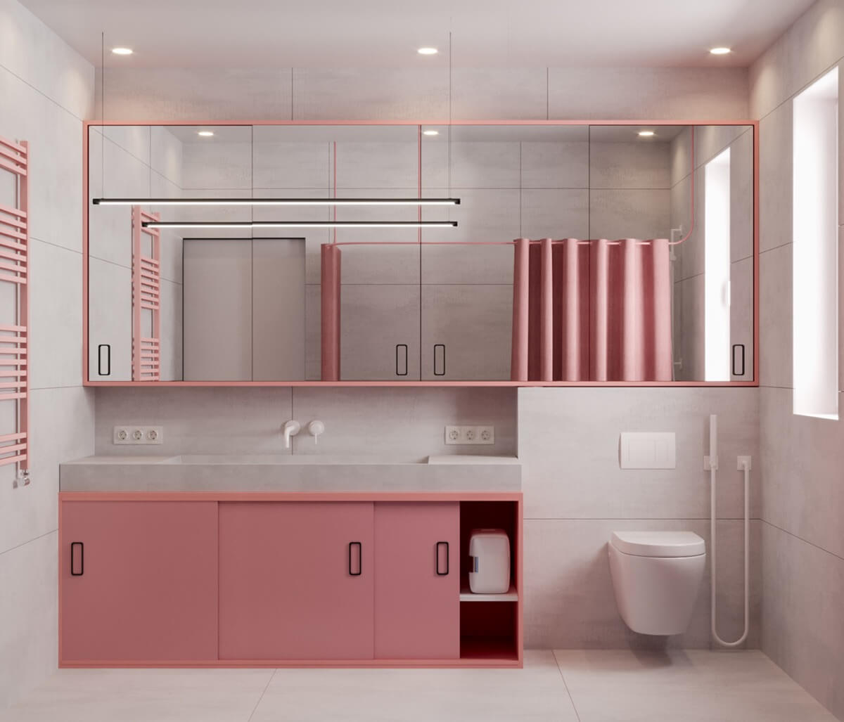phòng tắm màu hồng đẹp 15