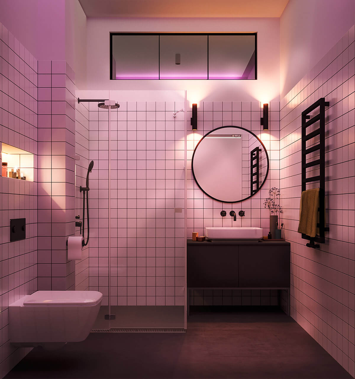 phòng tắm màu hồng đẹp 17