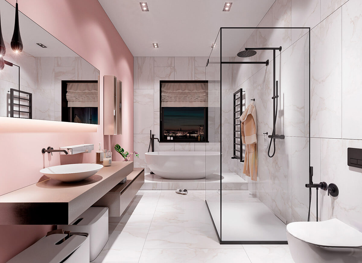 phòng tắm màu hồng đẹp 20