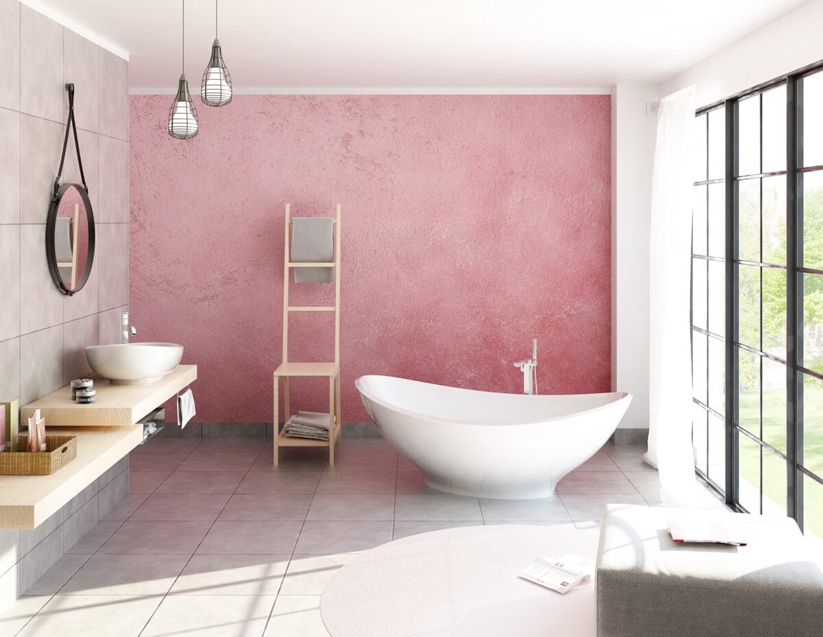 phòng tắm màu hồng đẹp 21