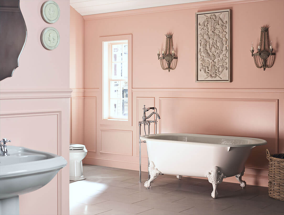 phòng tắm màu hồng đẹp 38
