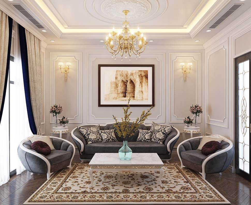30 mẫu thiết kế nội thất cổ điển đẹp dành riêng cho phòng khách