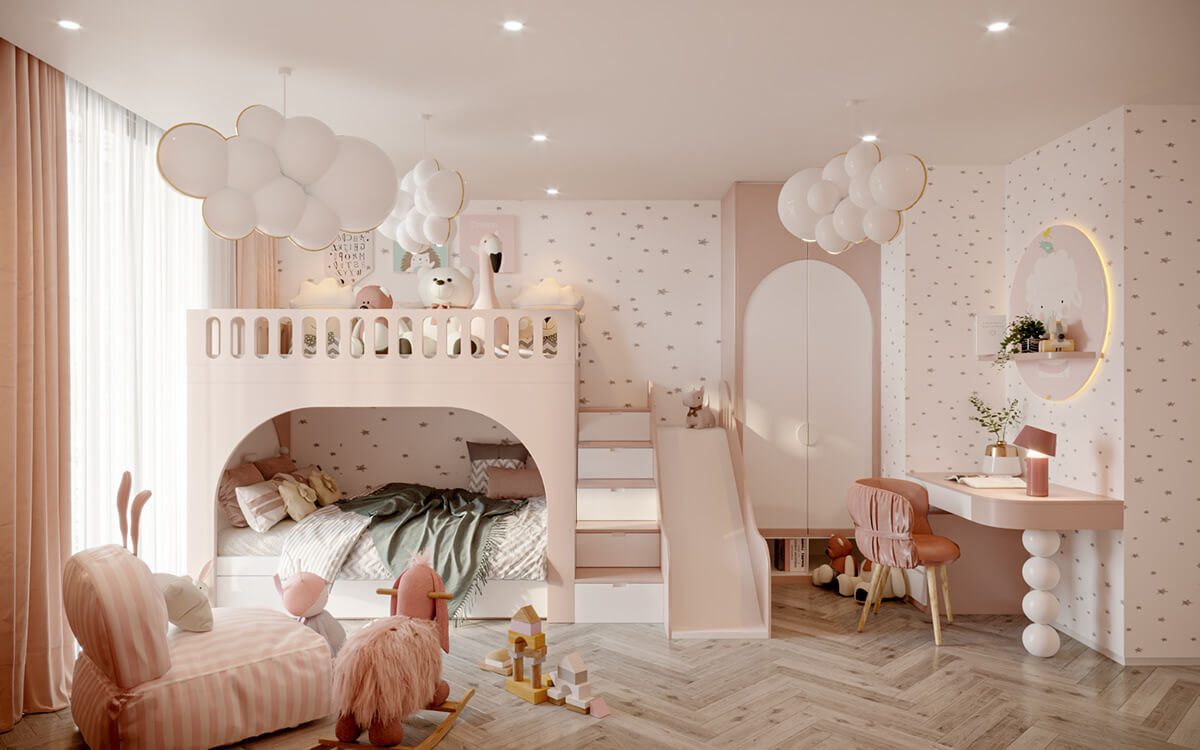 10 Ý tưởng trang trí phòng ngủ bé gái từ sơ sinh đến 18 tuổi tuyệt đẹp